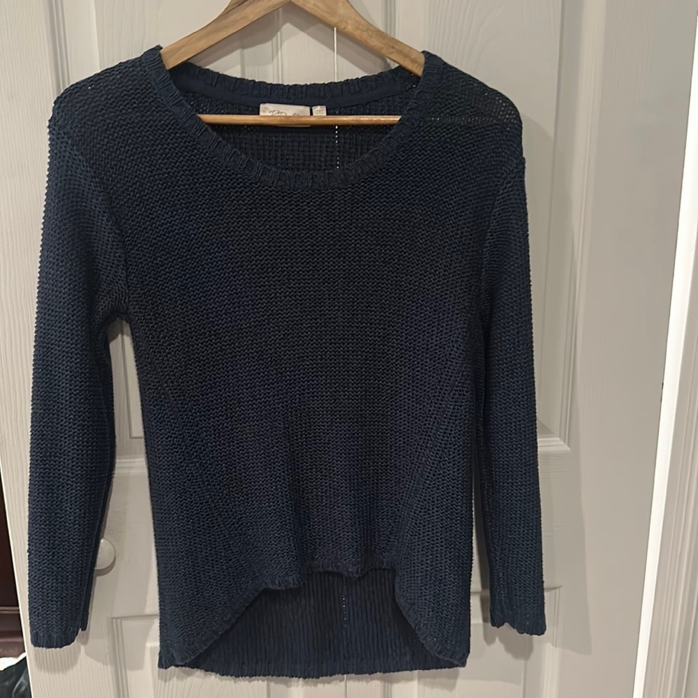 Navy Knitted Fisherman Aesthetic lightweight sweater